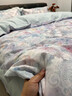 富安娜·圣之花A類(lèi)100支長(cháng)絨棉磨毛床上四件套純棉100%全棉床單被套秋冬加厚被罩 倚春花語(yǔ)(粉) 1.8m 床單款 四件套（被套200*230cm） 曬單實(shí)拍圖