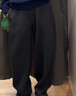 優(yōu)衣庫女裝法蘭絨舒適長(cháng)褲/全棉柔軟寬松直筒休閑褲 新款478849 08 深灰色 S 曬單實(shí)拍圖