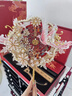 駱易家團扇新娘結婚雙面高級十里紅妝秀禾中國風(fēng)喜扇diy材料包成品 鳳凰于飛-成品（禮盒裝） 無(wú)規格 曬單實(shí)拍圖