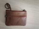 JLFGPJ復古真皮迷你零錢(qián)包男女純色頭層牛皮拉鏈小卡包鑰匙包簡(jiǎn)約硬幣包 淺棕色 曬單實(shí)拍圖