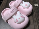 牧童兒童拖鞋夏男寶寶洞洞鞋軟底女童卡通洗澡嬰幼兒家居鞋萌兔粉140 曬單實(shí)拍圖