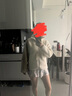 無(wú)印良品（MUJI）女式 長(cháng)毛抓絨 夾克 女外套秋冬款 女裝 外衣 BB2QIA4A 象牙色 M (160/84A) 曬單實(shí)拍圖