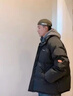 LAXSESU棉服男假兩件加肥加大胖子寬松國潮棉服男高街棉衣拼接小 A22黑色 【冬季棉服 】 M 建議105斤內 曬單實(shí)拍圖