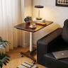 家逸（JIAYI）實(shí)木升降桌可移動(dòng)書(shū)桌電腦桌小戶(hù)型床邊桌家用學(xué)習桌折疊桌子 80cm胡桃色丨可移動(dòng)-可升降 曬單實(shí)拍圖