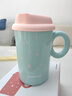 樂(lè )扣樂(lè )扣（LOCK&LOCK）多彩陶瓷杯 帶硅膠蓋桌面馬克杯可愛(ài)咖啡杯早餐辦公室水杯茶杯 藍色翻糖款420ml 曬單實(shí)拍圖