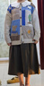 紫涵（ZIHAN）紫涵圓領(lǐng)針織開(kāi)衫女2025秋季新款田園風(fēng)撞色貼布刺繡拼接毛衣外套 落日橘 M 曬單實(shí)拍圖