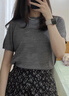 優(yōu)衣庫女裝精紡美利奴羊毛圓領(lǐng)針織衫/短袖透氣通勤478335 05 天灰色 M /160/84A 曬單實(shí)拍圖
