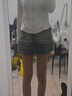 UR2025秋季新款女裝廢土風(fēng)復古水洗做舊牛仔短褲UYL850005 藍色 26 曬單實(shí)拍圖