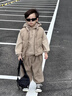 迪士尼（Disney）男童冬季棉服加厚套裝2025新款1-9歲兒童馬甲三件套冬裝衣服外穿 卡其色冬款加厚三件套 120 曬單實(shí)拍圖