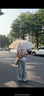 愛(ài)上雨24骨雨傘長(cháng)柄男女士家用大號自動(dòng)加固結實(shí)抗風(fēng)暴雨專(zhuān)用定制直桿傘 全纖維中棒-加大-24骨梧桐米 曬單實(shí)拍圖