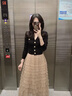 VEOX毛衣女針織衫女2025新款小香風(fēng)長袖外套修身毛衣氣質(zhì)短款開衫打底 黑色 M 【建議90-105斤】 曬單實(shí)拍圖