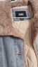 森馬（Semir）牛仔棉服女拼接毛領(lǐng)美式復古2024冬寬松毛邊夾克街頭109724108017 曬單實(shí)拍圖