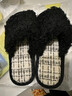 細細條（XIXITIAO）仙女風(fēng)百搭簡(jiǎn)約包頭毛毛鞋女冬季保暖室內居家防滑棉拖鞋 黑色一字款【純色卷毛】 40-41【適合39-40的腳】 曬單實(shí)拍圖