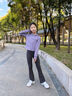 NICKYBABY女童喇叭褲秋季微喇褲子兒童瑜伽鯊魚(yú)褲長(cháng)褲女大童運動(dòng)服秋裝套裝 10153紫色【單件/外套】 140 cm 曬單實(shí)拍圖