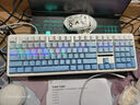 狼蛛（AULA）F108pro客制化機械鍵盤(pán)有線(xiàn)/藍牙/2.4G無(wú)線(xiàn)三模連接全配列Gasket結構RGB燈效游戲辦公鍵盤(pán)家用設備 【冰川藍】等高線(xiàn)側刻+F108暮山紫-焦糖拿鐵軸 曬單實(shí)拍圖