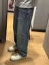 ABLE JEANS【寬松直筒褲】男裝水洗寬松版型舒適休閑通勤經(jīng)典牛仔褲男褲子 水洗黃泥藍-新批次 31 /32 曬單實(shí)拍圖