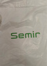 森馬（Semir）長(cháng)袖T恤女短款緊身撞色插肩袖明線(xiàn)顯瘦冬季印花圓領(lǐng)上衣復古 白綠色調00314 L 曬單實(shí)拍圖