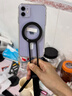 合金登山扣手機磁吸支架彈簧扣桌面旋轉便攜三角手機直播支架 黑色登山扣 曬單實(shí)拍圖