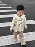 迪士尼（Disney）寶寶春秋裝套裝2025新款1-3歲4帥氣男童春秋季三件套炸街嬰兒童衣 卡其色 XY24058 薄款 80 高75cm內 1歲內【80碼】 曬單實(shí)拍圖
