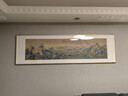 摩馬藝品千里江山圖山水畫(huà)客廳裝飾畫(huà)中式掛畫(huà)沙發(fā)背景畫(huà)宋氏美學(xué)國畫(huà) 雅致紅褐實(shí)木畫(huà)框【免費安裝】 70x182cm（館藏絲絹畫(huà)芯） 曬單實(shí)拍圖