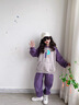 G.DUCKKIDS女童春秋裝套裝2024新款中大童女孩童裝兒童衛衣運動(dòng)服秋冬兩件套 字母R連帽套裝-紫色 140cm 曬單實(shí)拍圖