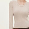 森馬（Semir）森柔|針織衫女冬鵝蛋領(lǐng)純色緊身上衣2025顯瘦羊毛衫109725107004 曬單實(shí)拍圖