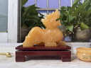 【普陀山直發(fā)】黃玉石貔貅招財擺件辦公室客廳旺財貔犰石雕麒麟公 精雕12.5cm一對 【送底座】 曬單實(shí)拍圖
