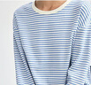 佐丹奴長(cháng)袖T恤女彈力棉條紋打底衫寬松減齡圓領(lǐng)上衣13324735 曬單實(shí)拍圖