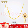賽菲爾黃金項鏈女5G金足金肖邦項素鏈鎖骨鏈 約45cm 約1.95克 曬單實(shí)拍圖