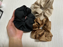 巧丂 時(shí)尚緞面大腸發(fā)圈女 頭繩高級感扎頭發(fā)皮筋黑色馬尾發(fā)飾頭飾 【黑+杏+咖啡】3色裝 曬單實(shí)拍圖