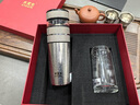 水宜生茶水分離杯鈦杯純鈦保溫杯男士商務(wù)雙層泡茶杯高檔杯子便攜水杯 T819流光銀【如意套裝】400ML 曬單實(shí)拍圖