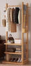 百象樹(shù)實(shí)木衣帽架落地臥室家用掛衣架床邊簡(jiǎn)易置物架客廳進(jìn)門(mén)小型收納架 胡桃色衣帽架 60*30*170CM 曬單實(shí)拍圖