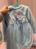 G.DUCKKIDS小黃鴨女童愛(ài)莎公主裙子秋冬冰雪奇緣艾莎兒童連衣裙禮服女孩禮物 藍色 100 尺碼2~3歲【 90-100cm】 曬單實(shí)拍圖