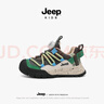 JEEP吉普兒童運動(dòng)鞋春秋款皮面男童鞋女童跑步鞋海王綠/棋盤(pán)灰29 曬單實(shí)拍圖