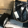 CHARLES&KEITH子母鏈條大容量流浪包托特包單肩斜挎包女包生日禮物CK2-40671449 Black黑色 L 曬單實(shí)拍圖