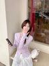 艾珠兒（Aizhuer）法式紫色長(cháng)袖連衣裙子女秋季2025新款小個(gè)子溫柔穿搭氣質(zhì)套裝長(cháng)裙 紫色上衣+白色半裙【套裝】 M 45/55kg 曬單實(shí)拍圖