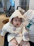 乖奇熊三防嬰幼兒羽絨服拜年外套秋冬季保暖女寶寶連帽外出可愛(ài)新年衣服 奶油白 90 曬單實(shí)拍圖