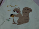 婧麒兒童長(cháng)袖t恤春秋季純棉打底衫嬰兒新款男童上衣女童寶寶衣服 松果鼠 100 cm 曬單實(shí)拍圖