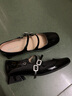百麗（Belle）周雨彤關(guān)曉彤同款氣質(zhì)牛皮瑪麗珍女商場(chǎng)款雙條帶單鞋3QA17AQ5預售 黑色 36 (230mm) 曬單實(shí)拍圖