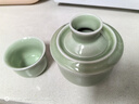 九樓閣 景德鎮青花陶瓷溫酒器中式古法家用老式燙酒器暖酒壺具套裝2兩 梅子青純色 2兩標配 曬單實(shí)拍圖