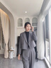 晨芙短款西裝外套女春秋高級感小個(gè)子休閑氣質(zhì)女神范職業(yè)正裝西服套裝 灰色西裝+西褲 M 建議95-105斤 曬單實(shí)拍圖