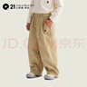 Q21風(fēng)殼褲兒童褲子親子長(cháng)褲男女童休閑戶(hù)外工裝褲耐磨機能褲新款 灌木沙色 165 成人款（腰帶款） 曬單實(shí)拍圖