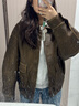 moussy 新品復古摩登機車(chē)風(fēng)做舊皮衣外套女010HA630-6751 060棕色 均碼 00020/F 曬單實(shí)拍圖