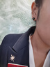 芮麗塔999足銀四葉草耳釘女防過(guò)敏免摘耳扣耳環(huán)韓式新款小眾時(shí)尚百搭 足銀耳扣一對金色+首飾盒 1.65g 曬單實(shí)拍圖