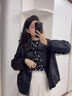 塔馳密司女短款25年春秋新品皮衣女環(huán)保皮襯衫夾克短外套黑色L 曬單實(shí)拍圖