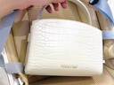 CHARLES&KEITH鱷魚(yú)紋凱莉包手提斜挎婚包包女包生日禮物CK2-50270880-1 Ivory象牙色 S 曬單實(shí)拍圖
