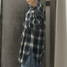 三彩2025冬季新款格紋襯衫翻領(lǐng)寬松襯衣磨毛休閑疊穿Z 深海藍格紋 L 165/88A 曬單實(shí)拍圖