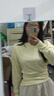 Olrain歐芮兒黃色慵懶法式寬松T恤女裝秋季2025新款溫柔針織長(cháng)袖上衣 黃色 L 曬單實(shí)拍圖