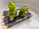 葉隨風(fēng)動(dòng)浮水青蛙擺件戶(hù)外庭院水缸裝飾仿真金魚(yú)鴨子池塘水池造景樹(shù)脂雕塑 竹排青蛙 曬單實(shí)拍圖