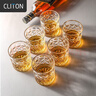 CLITON玻璃威士忌酒杯加厚復古歐式冰花烈酒杯洋酒杯水杯玻璃杯6只裝 曬單實(shí)拍圖